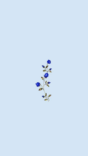 シンプルブルー アート 青いバラ