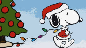 スヌーピーのクリスマスライト壁紙
