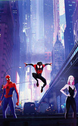 スパイダーマン三人組 スパイダーバース モバイル壁紙 — Lenovo Idea Tab Pro 壁紙