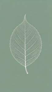 セージグリーンの背景に白い葉の輪郭。 — シンプル 壁紙
