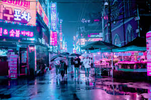 ピンクシティ — ネオンシティ 壁紙