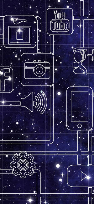 ソーシャルメディア 幾何学模様の線 — iPhone Xs Max 壁紙
