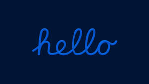 ダークブルーのミニマルなHello — ダークブルー 壁紙