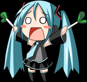 透過パニッククリップアート - 初音ミクちびネギ, HD PNGダウンロード