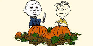チャーリー・ブラウンとライナスのハロウィンアートの壁紙
