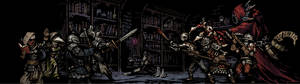 ネクロマンサー対英雄のデュアルモニターDarkest Dungeon HD壁紙 — 3840x1080 壁紙