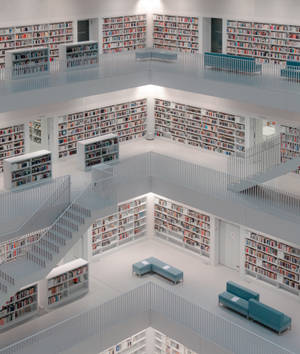 ドイツの巨大な白い図書館 壁紙 — Galaxy Z Fold 壁紙