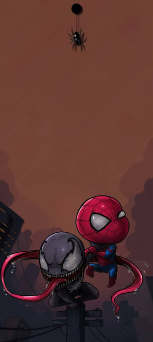ドットノッチ ヴェノムとスパイダーマン — Nothing Phone (2) 壁紙