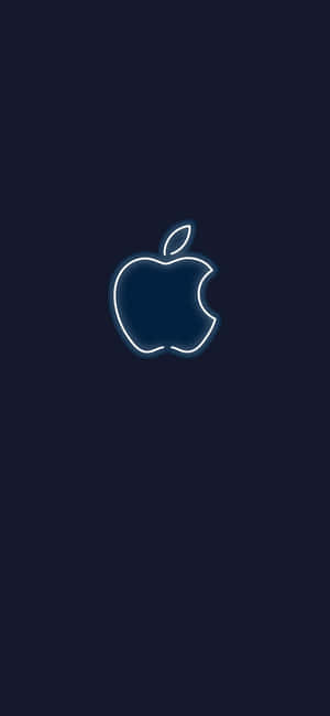 ネオンホワイトのAppleロゴ 素晴らしいHD iPhone壁紙 — ネオン iPhone 壁紙
