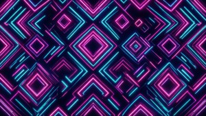 デュアルモニター用のネオン幾何学パターン。