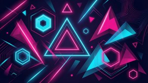 ネオンカラーのゲーミング風幾何学模様。 — ゲーミング GIF 壁紙
