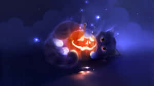 ハロウィンかわいい画像 — 黒猫 壁紙