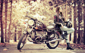 バイクと女性 2560x1600 — 2560x1080 壁紙