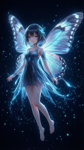 蝶の羽を持つ少女のクールなアニメ壁紙。 — iPhone 6 壁紙