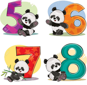 パンダ_数字_5から8 — パンダ 壁紙