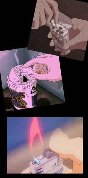 ビールとタバコのレトロアニメ風 — レトロな美学 壁紙