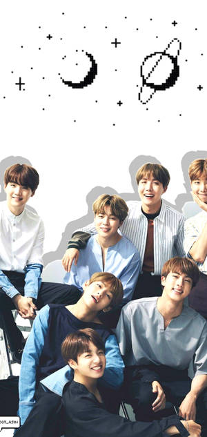 ピクセルスペース BTS ロック画面 — Galaxy S25 壁紙