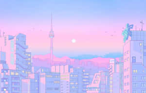 ピンクのアニメ風美しい画像 — ピンクの美的 壁紙