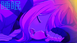 ピンクのアニメ風眠る少女の壁紙 — かわいいアニメの女の子 壁紙