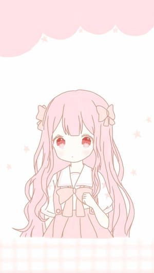 ピンクのリボンが可愛いアニメの女の子