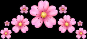 #絵文字 #王冠 #ピンク #花 #コロナ #絵文字 #フラワー #ローズ - iPhoneの花の絵文字PNG、透過PNG — ピンクの花柄 壁紙