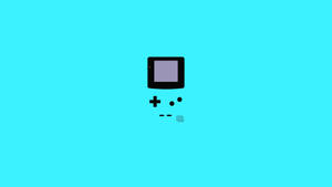 ミニマルなブルーゲームボーイカラーのアート壁紙