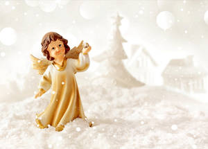 ベージュのクリスマスエンジェル壁紙