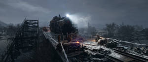 メトロ エクソダス 廃墟の橋 3440x1440 — ゲーム GIF 壁紙