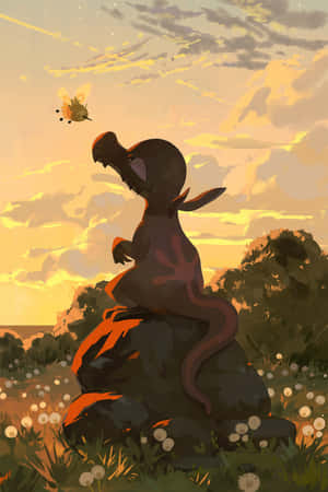 ヤトウモリとアブリー — 夕焼け空 壁紙