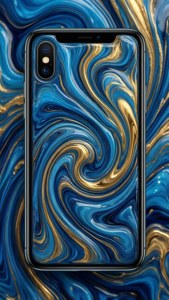 iPhone Xをあしらった抽象的なリキッド壁紙。
