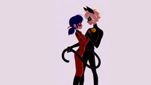 レディバグとキャットノワールのキスダンス壁紙 — Ladybugとcat noirのキス 壁紙