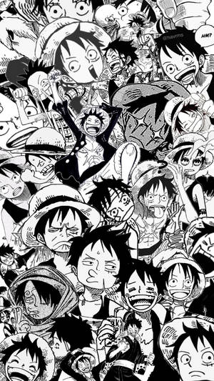 ワンピース ルフィ 漫画コラージュ壁紙