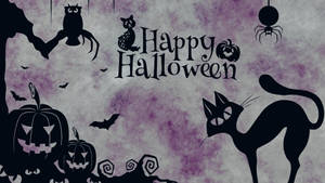 ヴィンテージハロウィンパープルポスター