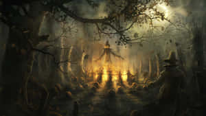 不気味なハロウィンの背景