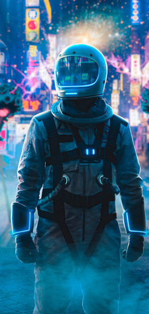 光る宇宙飛行士 iPhone 11 壁紙 — iPhone 14 Plus 壁紙