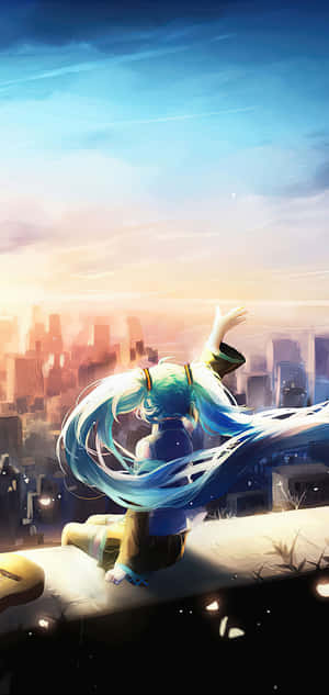初音ミク 電話 — Oppo Find X8s 壁紙
