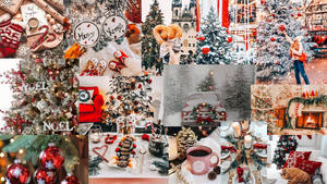 北極の天気 クリスマスコラージュの壁紙 — クリスマスコラージュ 壁紙