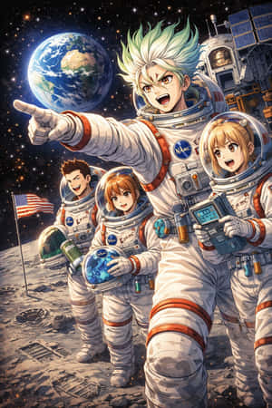 Dr Stone,千空,千空 4k,千空 壁紙,科学,科学 美的,科学 デスクトップ,科学 iPhone,Dr stone 壁紙,アニメ,アニメ 美的,アニメ アート,探検家,月