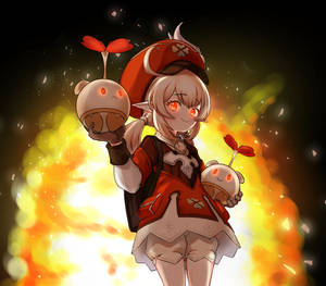 原神 クレー 赤い瞳 — 原神 GIF 壁紙