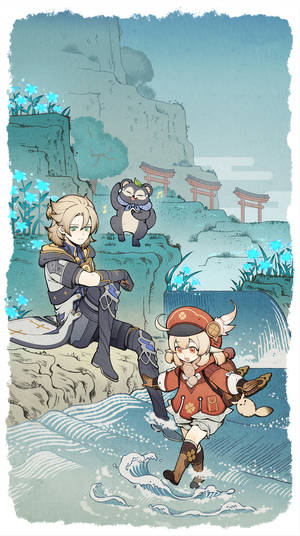 原神 クレーとアルベド — 原神 GIF 壁紙