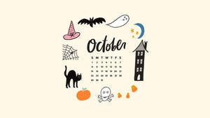 可愛いハロウィン10月カレンダー