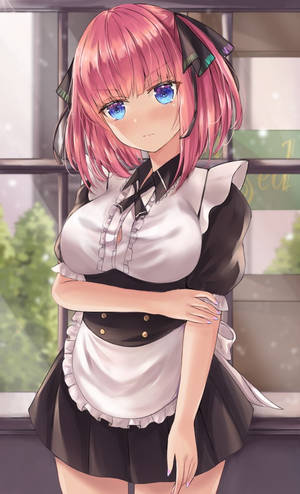 可愛いメイド服の中野ニノ — ギャラクシー Tab Active 壁紙