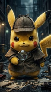 ノワールな雰囲気の中で事件を調査する探偵ピカチュウ。 — ピカチュウ 壁紙