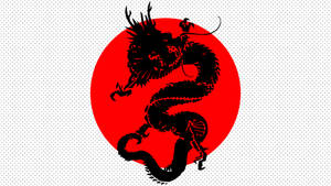 和風ドラゴンPC ミニマルブラック 日本国旗