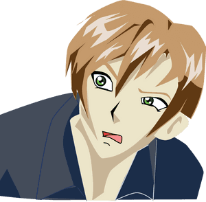 困惑したアニメキャラクター