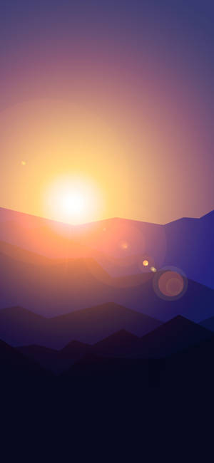 夕日 地平線 ミニマリスト Android — Samsung S23 壁紙