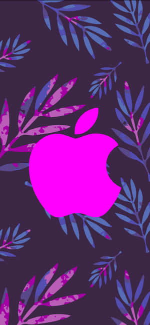 大きな紫色のロゴが光るApple HD iPhone — Samsung S21 Ultra 壁紙