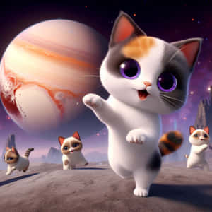 宇宙で踊る猫たち