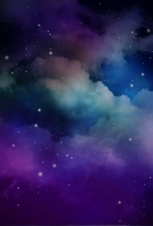 紫と青の銀河の煙の雲のロック画面壁紙。