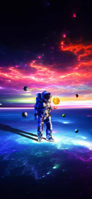 宇宙飛行士のiPhone — iPhone 15 Pro 壁紙